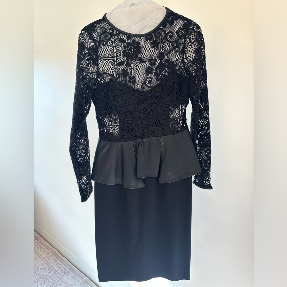 Zara Black Long Sleeve Cocktail Dress